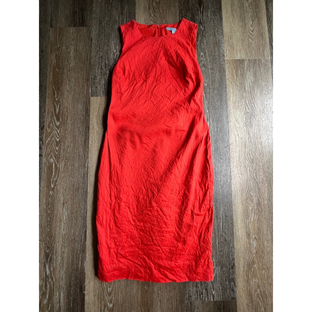 Antonio Melani Sheath Dress Womens Size 0 Red Good Sleeveless Midi Zipper‎ Back